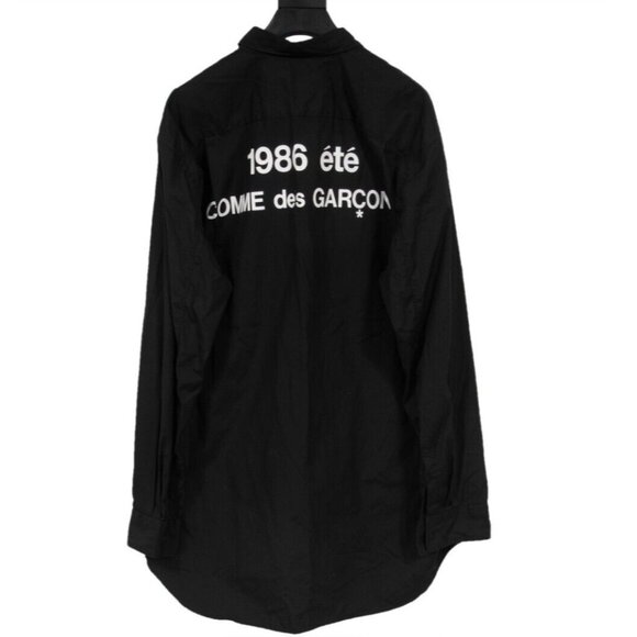 Comme Des Garcons CDG Mens 1986 ete Staff Button Down Shirt XL Black Cotton - Picture 1 of 8